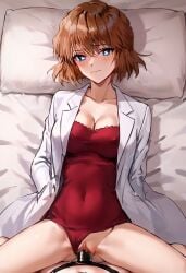 ai_generated detective_conan missionary_position shiho_miyano strap-on yuri