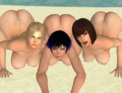 3d 3d_(artwork) 3girls anna_williams asian_female ass ass_up bandai_namco beach black_hair blonde_hair blue_eyes bob_cut breasts brown_hair brunette_hair butt_crack doggy european_female fighting_game fringe japanese_female looking_at_viewer milf naked naked_female namco nina_williams nipples nude nude_female open_mouth outdoor_nudity outdoors outside pawg ponytail public_nudity purrbomb42 reina_mishima seductive_look silf silfs sisters smiling smiling_at_viewer tekken tekken_7 tekken_8 white_female