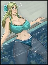 big_breasts body_invasion creature_inside human pool smashmasterson sperm wide_hips