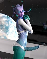 1futa 3d alien alien_girl athletic_futanari depth_of_field futanari green_skin horsecock huge_cock large_breasts nude nude_futanari purple_skin riskybomber sci-fi science_fiction side_view slushe_(website) solo_futa