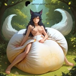 ahri ai_generated diaper diaper_fetish female fox_girl league_of_legends naked peeing peeing_self urine wetting wetting_diaper wetting_self