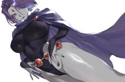 1girls big_breasts breasts cambion clothed clothed_female dc dc_comics enargeia5525 female female_focus female_only gray_skin gray_skinned_female grey_skin grey_skinned_female heroine large_boobs large_breasts leotard purple_hair purple_hair_female rachel_roth raven_(dc) solo solo_female solo_focus superheroine teen_titans thick_thighs thighs