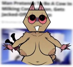 1000cringestar2_(artist) 1000cringestare_(artist) 2024 anthro big_breasts black_eyes boobs_out breasts breasts breasts_out cat_ears cat_girl cat_tail catgirl chibi chubby chubby_anthro chubby_female dandy's_world feline feline female female_anthro female_focus female_only naked naked_female roblox scraps_(dandy's_world) self_upload smile thick thick_thighs variant variant_set