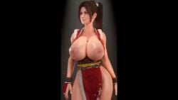 1girls 3d 3d_animation almightypatty animated animation areolae big_breasts bouncing_breasts breasts breasts_out brown_eyes brown_hair exposed_breasts fatal_fury female female_only female_solo hips huge_breasts king_of_fighters large_breasts light-skinned_female light_skin long_hair mai_shiranui massive_breasts nipples no_sound pillarbox shorter_than_30_seconds snk solo solo_female tagme thick_thighs thighs video walk_cycle walking wide_hips