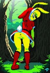 ai_generated female furry jazz_jackrabbit_(series) little_red_riding_hood lori_jackrabbit pixel_art