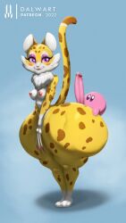 2022 alien anthro ass big_butt big_penis blush breasts clawroline claws dalwart digital_media_(artwork) duo felid female genitals hi_res hot_dogging huge_butt huge_cock huge_hips huge_thighs hyper hyper_butt hyper_hips imminent_sex kirby kirby_(series) leopard male male/female mammal nintendo nipples nude pantherine penis purple_eyes smile thick_thighs video_games waddling_head wide_hips