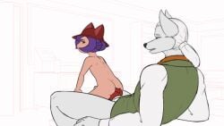 anal anal_sex animated canid clothed/nude diegoandfriends femboy furry gay gay_sex internal_cumshot interspecies knot knotting male/male male_only niko_(oneshot) oneshot purple_hair sex size_difference yaoi