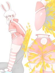 1boy anon bunny bunny_boy bunny_ears clothed clothing coco_(gasbox) fart fart_cloud fart_fetish fart_in_mouth farting_at_viewer farting_in_face farting_on_face femboy gasbox looking_back male male_fart original_character solo thighhighs