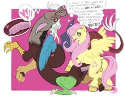 1cuntboy 1futa after_transformation andromorph animal_genitalia animal_penis bodily_fluids breadbitch420 chimera cuntboy cuntboy_transformation cutie_mark discord_(mlp) draconequus duo duo_focus english_text equid equine equine_genitalia erection feathered_wings feathers fluttershy_(mlp) friendship_is_magic futanari futanari_transformation gender_transformation genital_fluids genitals hasbro hi_res horn implied_transformation intersex intersex_penetrating male mammal mti_transformation my_little_pony mythological_creature mythological_equine mythology nude open_mouth pegasus penetration penis pussy sex simple_background smile text transformation vaginal_penetration wings