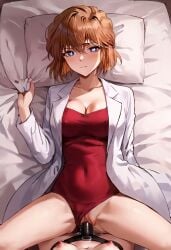 ai_generated detective_conan missionary_position shiho_miyano strap-on yuri