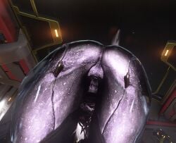 ass behind_view bending_forward bending_over bent_over big_ass close-up close_up dat_ass ember_(warframe) ember_heirloom_(warframe) from_behind screencap screenshot warframe warframe_(species)