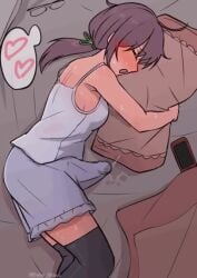 closed_eyes cum cum_on_pillow duke_shiwa ejaculation erection futa_only futanari horny_futa pillow_hug pillow_humping pillow_sex shiwa_kou tagme thighhighs video