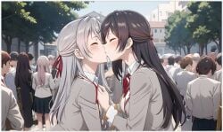 ai_generated alisa_mikhailovna_kujou girl_on_girl lesbian_couple lesbian_kiss suou_yuki tokidoki_bosotto_russian_de_dereru_tonari_no_alya-san yuri