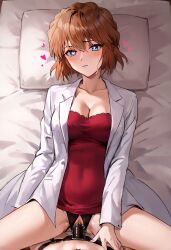 ai_generated detective_conan missionary_position shiho_miyano strap-on yuri