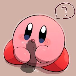 adorable blue_eyes blush cute cute_face gay kirby kirby_(series) looking_at_viewer male male_only nintendo open_mouth penis pink_body pink_skin red_feet