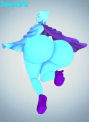 1girls 3d armless ass ass_focus big_ass blue_cape blue_shoes blue_skin bottom_heavy bouncing_ass bubble_ass bubble_butt cape dat_ass fat_ass fat_butt female female_only fi gigantic_ass high_heels highres huge_ass huge_butt large_ass looking_at_viewer looking_back massive_ass massive_butt oakensfm presenting_hindquarters simple_background skyward_sword smile solo spirit the_legend_of_zelda thick_ass watermark woodworksfm