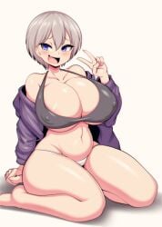 big_breasts female huge_breasts human nipple_bulge nipples_visible_through_clothing tagme tailzkim thick_thighs uzaki-chan_wa_asobitai! uzaki_hana