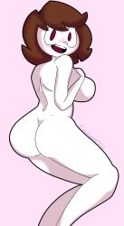 1girls ass big_ass big_breasts blush breasts brown_hair completely_nude completely_nude_female female female_only happylikeawall inkukappansfw naked naked_female nude nude_female solo solo_female tagme white_body youtube youtuber