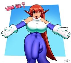 1futa :3 balls big_breasts breasts bulge bulge_through_clothing clothed clothing cute cute_expression cute_face dialogue erection fully_clothed futa_only futanari galaxy_fight gloves hug huge_balls huge_breasts huge_cock huge_testicles humanoid humanoid_penis long_ears looking_at_viewer penis roomi self_upload solo standing text tohilewd