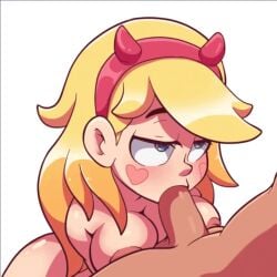 1boy 1girls animated big_breasts bigdarkpp blue_eyes breasts disney fellatio long_hair male/female nipples nude oral penis star_butterfly star_vs_the_forces_of_evil tagme the_other_half