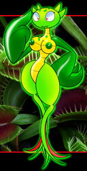 anthro breasts carnivine color female female_only front_view gb_of_bs green_skin nintendo nipples nude pokemon red_eyes solo standing tagme