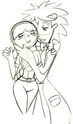 1boy 1girls age_difference becky_botsford bedroom_eyes blush clothing dr._two_brains embarrassed holding_face low_quality male pencil_(artwork) sketch tagme wordgirl