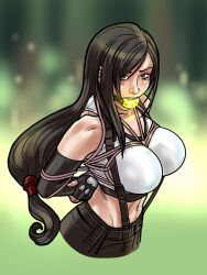 ball_gag bondage final_fantasy final_fantasy_vii frelncer gag gagged rope_bondage tifa_lockhart