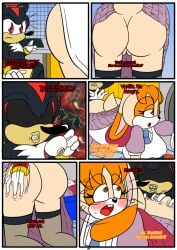 anthro ass blush bunny_girl comic english_text furry groping_ass groping_from_behind milf otakon page_9 shadow_the_hedgehog sonic_(series) thighhighs vanilla_the_rabbit