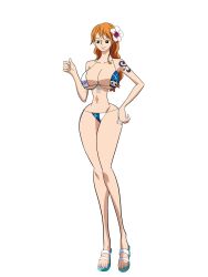 1girls big_ass big_breasts bikini female female_only huge_breasts human marshalperv nami navel one_piece one_piece_film_gold posing thick_thighs thin_waist wide_hips