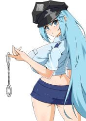 1girls alternate_costume aqua_(konosuba) big_ass female huge_breasts kono_subarashii_sekai_ni_shukufuku_wo! police_uniform tagme toukaaa