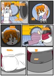 anthro breasts bunny_girl comic english_text furry laundry otakon page_12 sonic_(series) vanilla_the_rabbit washing_machine what_are_you_doing,_step_bro?