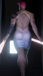 3d clothing dress female loligagger muscular_female overwatch solo zarya