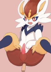 ahkin anal anal_sex animal_genitalia animal_penis animated anthro bodily_fluids cinderace cum cum_in_ass cum_inside disembodied_penis genital_fluids genitals lagomorph_penis male male/male nintendo open_mouth penetration penis pokémon_(species) pokemon simple_background solo spread_legs spreading video_games