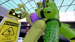 2boys 3d anal anal_sex animated animatronic anthro ass balls bunny butt dick five_nights_at_freddy's five_nights_at_freddy's:_security_breach fnaf fur furry gator gay green_body inferno-charz long_tail male/male male_anthro male_only montgomery_gator_(fnaf) nude robot sex sound springtrap springtrap_(fnaf) video