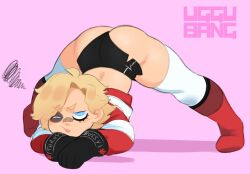 ass benny_(uggu_bang) big_ass bruised_eye femboy jack-o_pose thick_ass thick_thighs uggu_bang