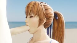 1boy 1girls 3d animated beach blender blender_(software) closed_eyes couple cute dead_or_alive deep_penetration enjoying excited fellatio japanese kasumi_(doa) large_penis long_hair looking_pleasured male moaning moaning_on_cock oral oral_sex pleasure_face red_hair redhead romantic romantic_couple seductive seductive_look sensual sound sound_effects sucking tagme thedirtden video water