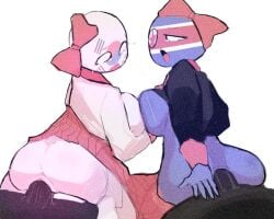 1boys 2girls 3_partners anal anal_sex ass big_breasts breast_squish breasts clothing countryhumans countryhumans_girl moaning_in_pleasure north_korea_(countryhumans) oceanic_pallete partners_fucking penetration pussy south_korea_(countryhumans) united_states_of_america_(countryhumans) vaginal_juices vaginal_penetration