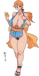 areola_slip areolae bare_legs breasts female female_only huge_breasts kandenki kunoichi nami ninja one_piece post-timeskip pubes pubes_exposed pubic_hair pubic_hair_peek pussy_hair slim_waist wide_hips