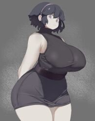 1girls aged_up breasts female female_focus female_only goth hex_maniac huge_breasts krid_(artist) large_ass large_breasts looking_at_viewer milf muted_color nintendo pokemon short_hair thick_thighs thighs