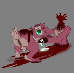 anthro axelshane blood bodily_fluids cum fellatio genital_fluids genitals gore gremlin_(spiral_knights) headless humanoid male male/male oral penile rascal_(axelshane) sex spiral_knights