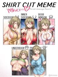 1girls big_breasts breasts cleavage cleavage_cutout female female_only hi_res high_resolution highres huge_breasts large_breasts large_filesize multiple_views oc original original_character shirt_cut_meme sideboob underboob yakimi_27