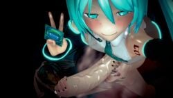 1boy 1girls 3d armwear blush bottomless condom english_text erection eyes_covered female female_human femboy femboy_on_female femboydom femsub genderswap_(ftm) gigantic_penis glowing hand_on_penis hands_on_penis hatsune_miku heavy_breathing human hung_trap imminent_sex legwear light-skinned_female light-skinned_male light_skin looking_at_viewer male maledom open_mouth panties peace_sign penis penis_on_face rule_63 shiny_skin skirt standing straight sweat text tie tongue tongue_out topwear veiny_penis vocaloid zxhjc9123_(artist)