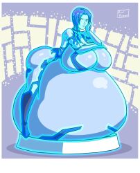 2d arms_on_breasts artificial_intelligence ass_up axel-rosered belly_bed belly_expansion big_ass big_belly big_breasts cortana female female_only halo_(series) huge_belly immobile inflation lying_on_stomach