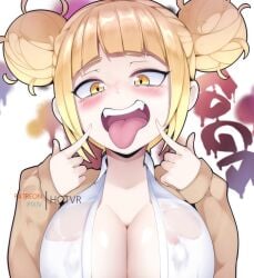 5_fingers awaiting_cum breasts himiko_toga hotvr huge_breasts my_hero_academia open_clothes tagme tongue_out wet_clothes