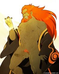 5_fingers balls bara boner erection ganondorf gay green_skin male male_only muscles muscular penis redcladking solo solo_male the_legend_of_zelda the_wind_waker wind_waker