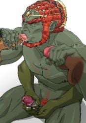 5_fingers balls bara blowjob boner erection ganondorf ganondorf_(twilight_princess) gay male male_only muscles muscular nedayashi nude penis the_legend_of_zelda twilight_princess