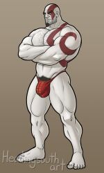 balls bara big_balls big_penis bulge gay god_of_war hairy headingsouth kratos male male_only muscles muscular penis solo solo_male