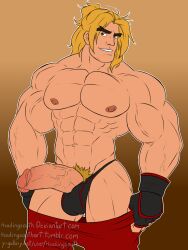 balls bara big_balls big_penis boner erection gay hairy headingsouth ken_masters male male_only muscles muscular penis solo solo_male street_fighter