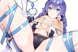 1girls 5_fingers annoyed bondage cameltoe female female_only flat_chest heart_hands holy_relic hotvr mushoku_tensei panties pantsu restrained roxy_migurdia small_breasts solo tagme tight_pantsu twin_braids