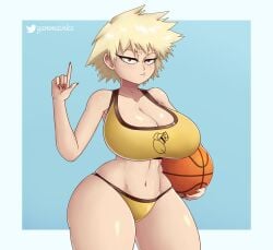 1girls 2022 artist_name artist_signature artist_website bakunyuu ball bare_legs basket basketball big_breasts bikini blonde_female blonde_hair blonde_hair_female border breasts cleavage clothed clothing curvaceous enormous_breasts female_focus fingernails fit fit_female gammainks gym_clothes highres hourglass_figure huge_breasts large_breasts looking_at_viewer massive_breasts mature_female mature_woman milf mitsuki_bakugou mother my_hero_academia navel older_female older_woman outside_border parent red_eyes shiny shiny_hair shiny_skin shoes short_hair shorts shounen_jump simple_background skimpy_shorts solo solo_female sports_bikini sports_bra sportswear thick_thighs toned toned_body toned_female toned_stomach top_heavy top_heavy_breasts twitter_logo twitter_username url voluptuous voluptuous_female white_border wide_hips